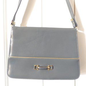 Vintage Shoulder Bag in Gray with Gold Hardware
